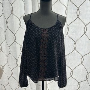 Purple and pink sheer blouse